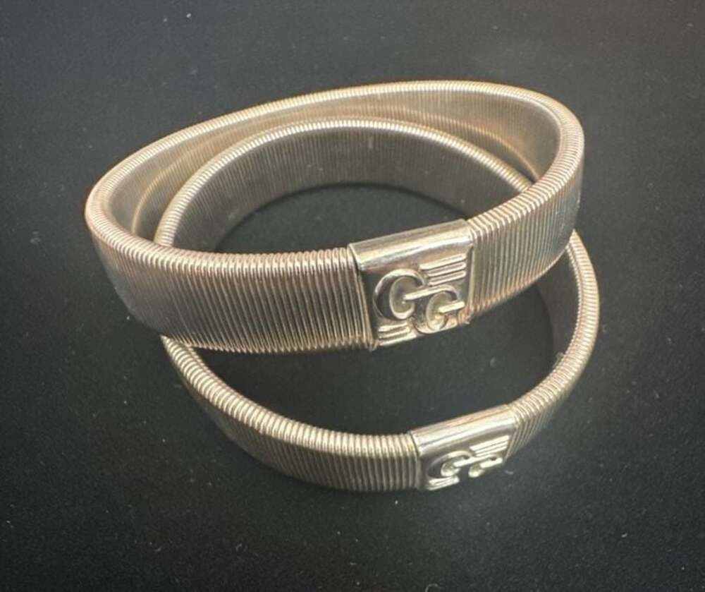 Vintage GG Collection Silver-Tone Expandable Stretch Bracelets (Set of 2)
